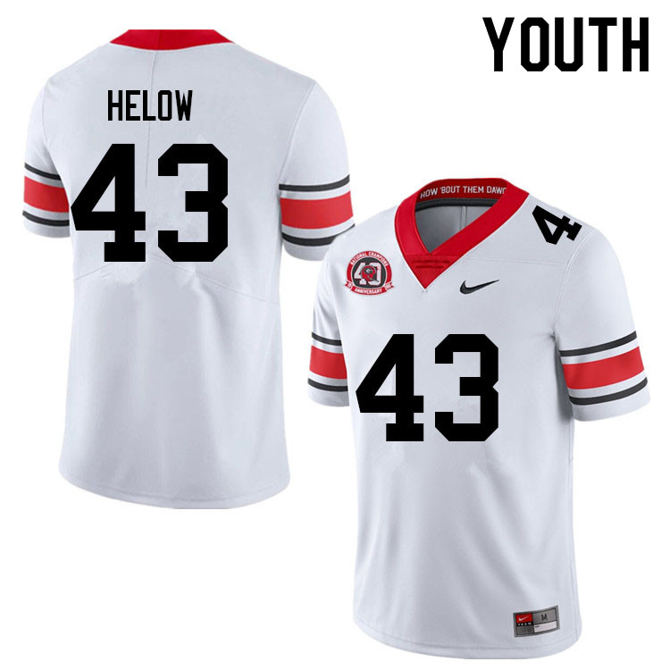 Youth #43 Matthew Helow Georgia Bulldogs College Football Jerseys Sale-40th Anniversary